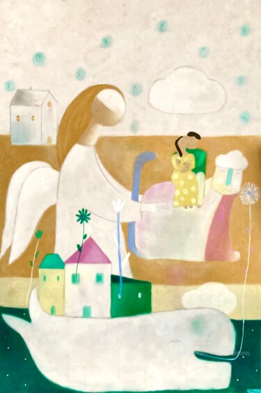 Картина под названием "Petits Amoureux à l…" - Etolessence, Подлинное произведение искусства, Пастель