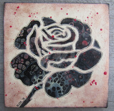 Painting titled "black rose" by Ellen Hendrikx, Original Artwork