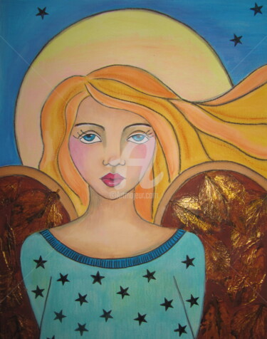 Painting titled "angelina" by Ellen Hendrikx, Original Artwork, Acrylic