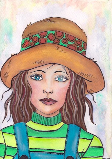 Pintura intitulada "Farm Girl" por Ellen Hendrikx, Obras de arte originais, Acrílico