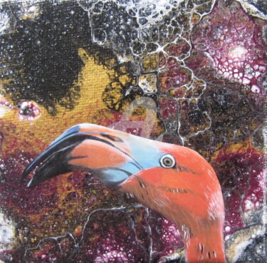 Painting titled "flamingo" by Ellen Hendrikx, Original Artwork, Acrylic