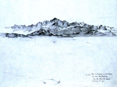 Zeichnungen mit dem Titel "mont Blanc" von Etsuko Migii, Original-Kunstwerk, Bleistift
