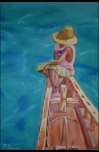 Pintura intitulada "in-the-sea.jpg" por Ettore Fieramosca, Obras de arte originais, Óleo