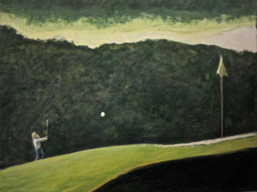 Painting titled "Hole in one" by Ettore Sassi, Original Artwork, Acrylic Mounted on Wood Stretcher frame