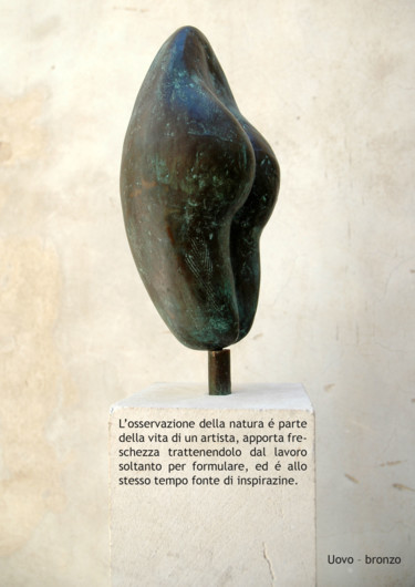 Sculpture intitulée "Uovo" par Ettore Altieri, Œuvre d'art originale, Bronze