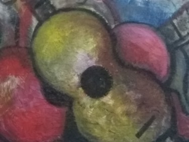 Chitarre sovrapposte. Pittura intitolato "Chitarre sovrappost…" da Ettore Andonaia, Opera d'arte originale, Olio