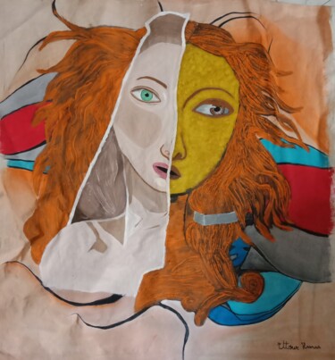 Malerei mit dem Titel "Femme d'hier et d'a…" von Ettour Hasna, Original-Kunstwerk, Acryl