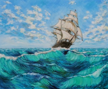Painting titled "Caraïbes" by Etzi, Original Artwork, Oil