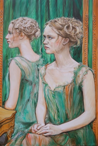 Peinture intitulée "miroir, mon beau mi…" par Etzi, Œuvre d'art originale, Huile