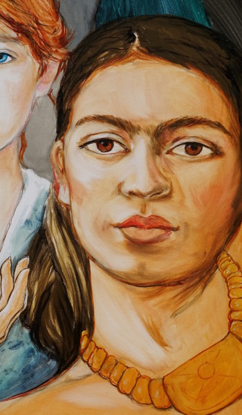 Malerei mit dem Titel "Frida Kahlo" von Etzi, Original-Kunstwerk, Öl