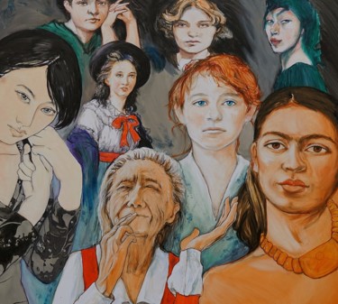 Pittura intitolato "women" da Etzi, Opera d'arte originale, Olio