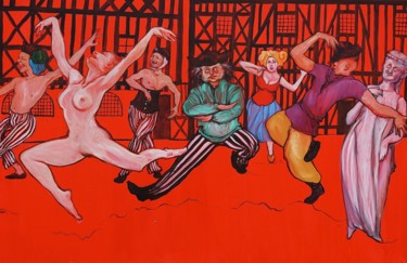 Peinture intitulée "les danseurs fous (…" par Etzi, Œuvre d'art originale, Huile