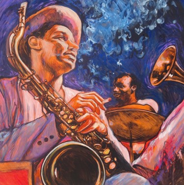 Malarstwo zatytułowany „jazz” autorstwa Etzi, Oryginalna praca, Olej