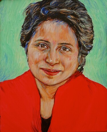 Peinture intitulée "Nasrin Sotoudeh" par Etzi, Œuvre d'art originale, Huile
