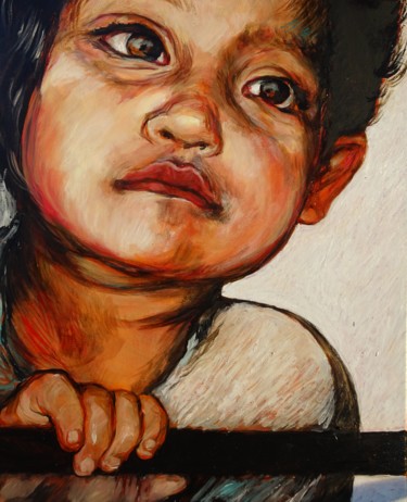 Malerei mit dem Titel "Bogota" von Etzi, Original-Kunstwerk, Öl