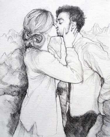 Drawing titled "love planète" by Etzi, Original Artwork, Pencil