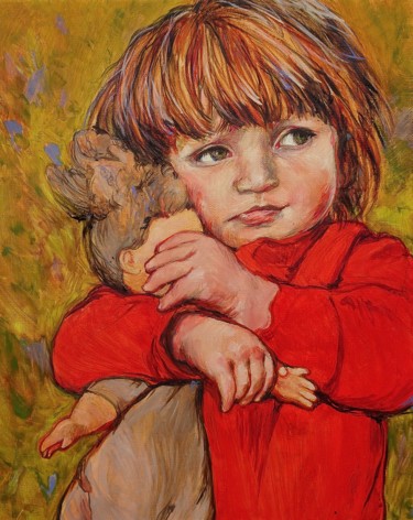 Ζωγραφική με τίτλο "à nos enfants, salo…" από Etzi, Αυθεντικά έργα τέχνης, Λάδι