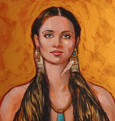 Painting titled "Pachamama °" by Etzi, Original Artwork, Oil