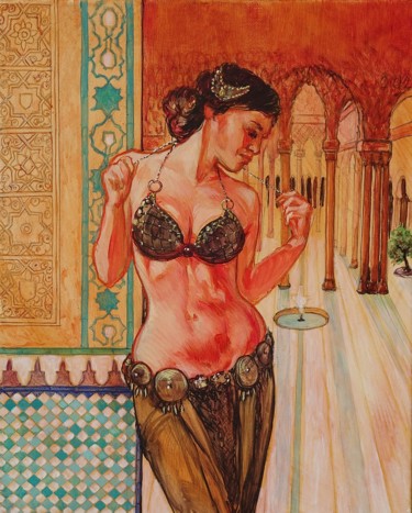 Painting titled "Alhambra" by Etzi, Original Artwork, Oil