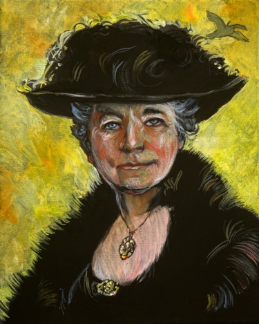 Peinture intitulée "Selma Lagerlöf" par Etzi, Œuvre d'art originale, Huile