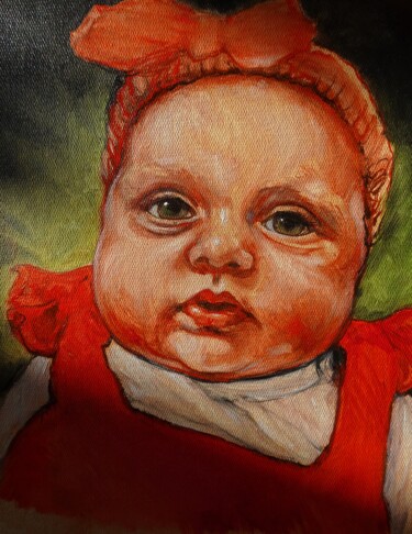 Peinture intitulée "Ambre, 3 mois aujou…" par Etzi, Œuvre d'art originale, Huile