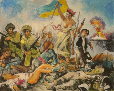 Malarstwo zatytułowany „Ukraine 2022. La li…” autorstwa Etzi, Oryginalna praca, Olej