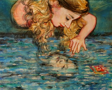 Painting titled "Narcisse  Instagram" by Etzi, Original Artwork, Oil