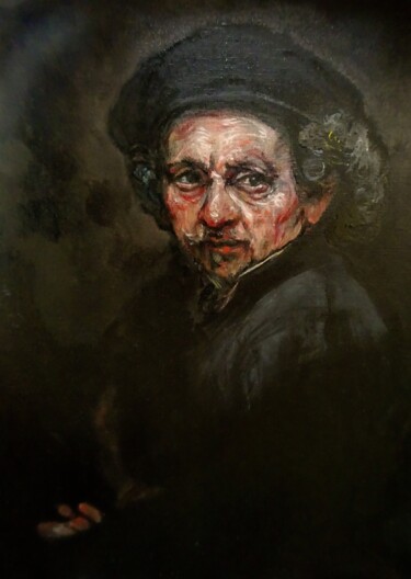 Pintura titulada "merci Rembrandt" por Etzi, Obra de arte original, Oleo