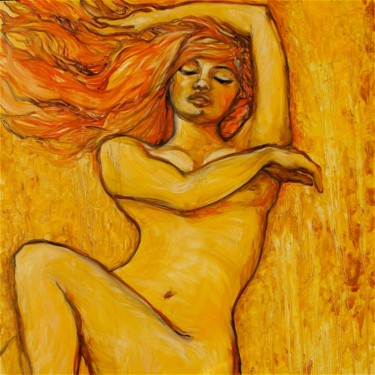 Peinture intitulée "danae" par Etzi, Œuvre d'art originale, Huile