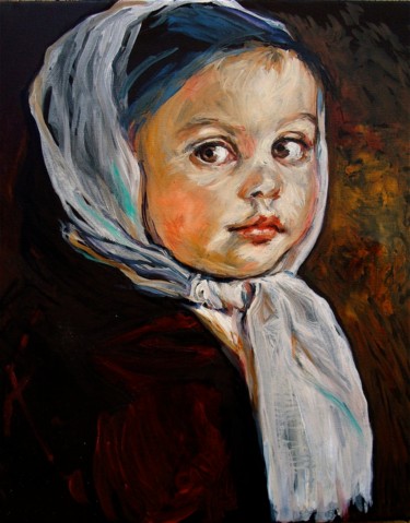 Painting titled "emmitouflée" by Etzi, Original Artwork