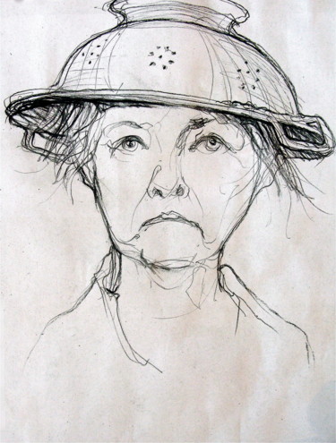 Drawing titled "la ménagère de 60 a…" by Etzi, Original Artwork, Graphite