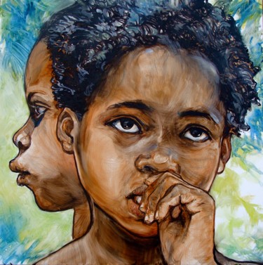 Peinture intitulée "les jumeaux" par Etzi, Œuvre d'art originale