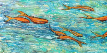 Painting titled "fish" by Etzi, Original Artwork