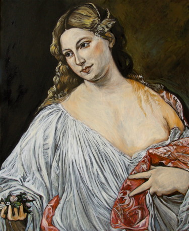 Schilderij getiteld "Flore" door Etzi, Origineel Kunstwerk