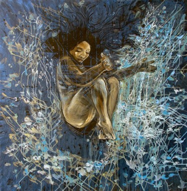 Картина под названием "immersion" - Etzi, Подлинное произведение искусства, Масло