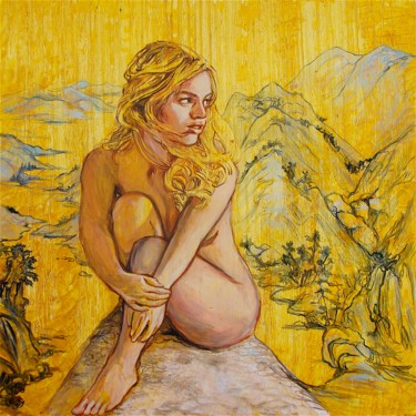 Malerei mit dem Titel "Pachamama" von Etzi, Original-Kunstwerk, Öl