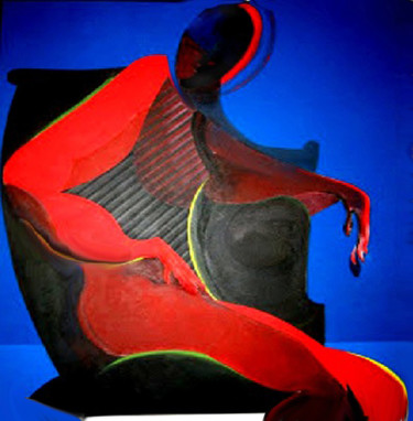 Arte digital titulada "Figura sentada en u…" por Euclides Bernasconi Castellano, Obra de arte original, Trabajo Digital 2D