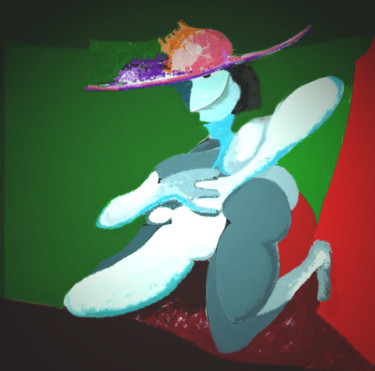 Digital Arts titled "Desnudo con sombrero" by Euclides Bernasconi Castellano, Original Artwork