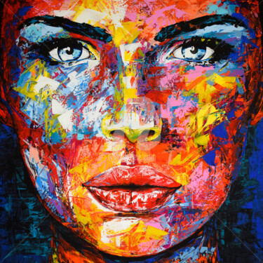 Painting titled "ORIGINAL 59 FACE PO…" by Eugen Dick, Original Artwork, Acrylic Mounted on Wood Stretcher frame