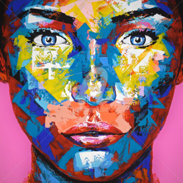 Peinture intitulée "Original 80 face po…" par Eugen Dick, Œuvre d'art originale, Acrylique