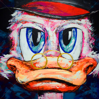 Malerei mit dem Titel "Scrooge McDuck Glow…" von Eugen Dick, Original-Kunstwerk, Acryl