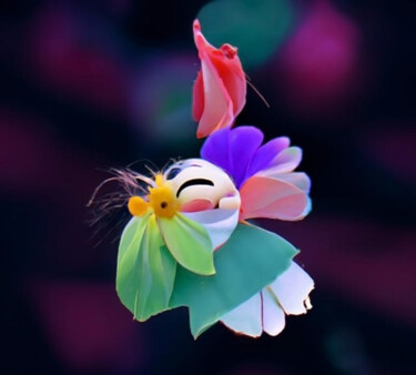 Digital Arts titled "Happy Flowers in th…" by Eugen Matzota (Mandello), Original Artwork, AI generated image