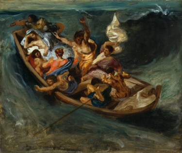 Ζωγραφική με τίτλο "Le Christ sur la me…" από Eugene Delacroix, Αυθεντικά έργα τέχνης, Λάδι