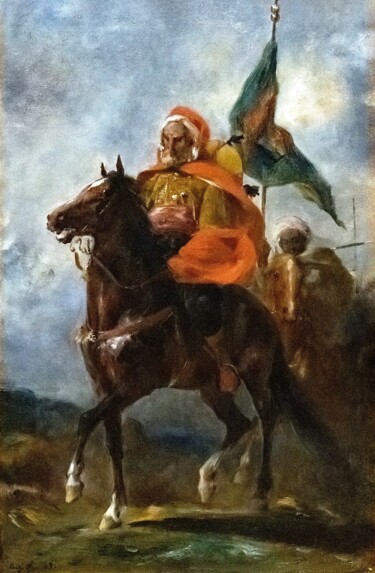 Pintura titulada "Le chef arabe" por Eugène Fromentin, Obra de arte original, Oleo