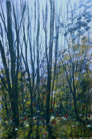 Картина под названием "FOREST. ACRYLIC ON…" - Eugene Gorbachenko, Подлинное произведение искусства, Акрил