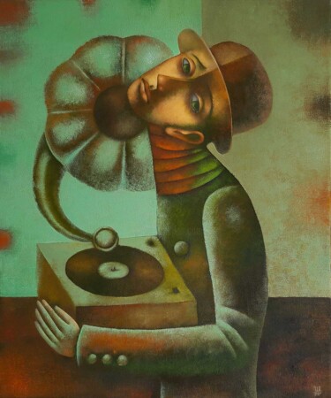 Картина под названием "Gramophone" - Eugene Ivanov, Подлинное произведение искусства, Масло