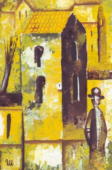 Картина под названием "House Number 7" - Eugene Ivanov, Подлинное произведение искусства, Масло