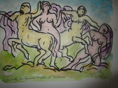"Combat des femmes l…" başlıklı Tablo Eugenio Otero Vilchez tarafından, Orijinal sanat, Mürekkep