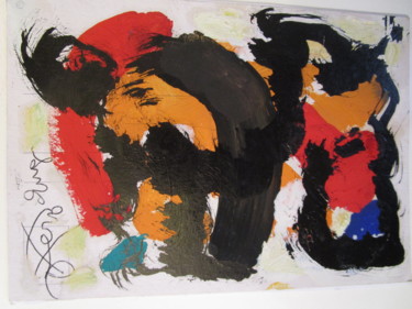 Картина под названием "Abstrait" - Eugenio Otero Vilchez, Подлинное произведение искусства, Масло