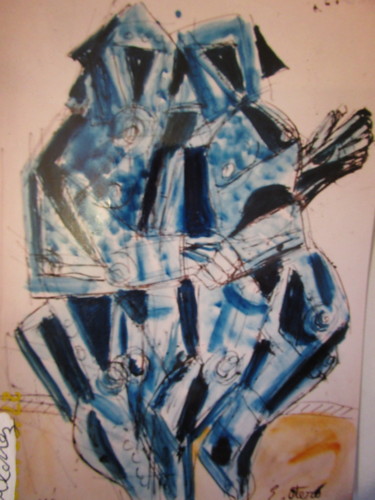 Peinture intitulée "Sumos 01" par Eugenio Otero Vilchez, Œuvre d'art originale, Huile
